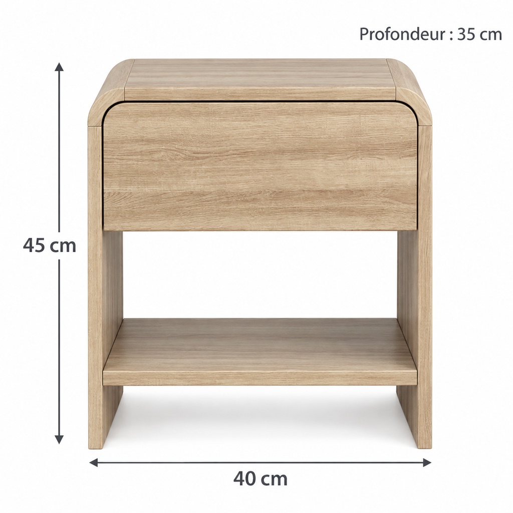 Dimensions d’une table : 40 × 35 × 45 cm