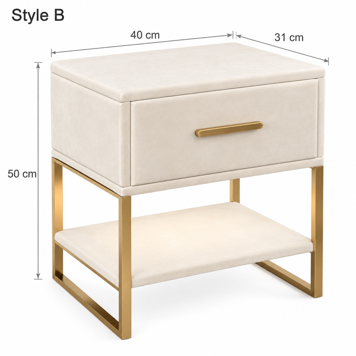 Dimensions du Style B : 40 × 31 × 50 cm
