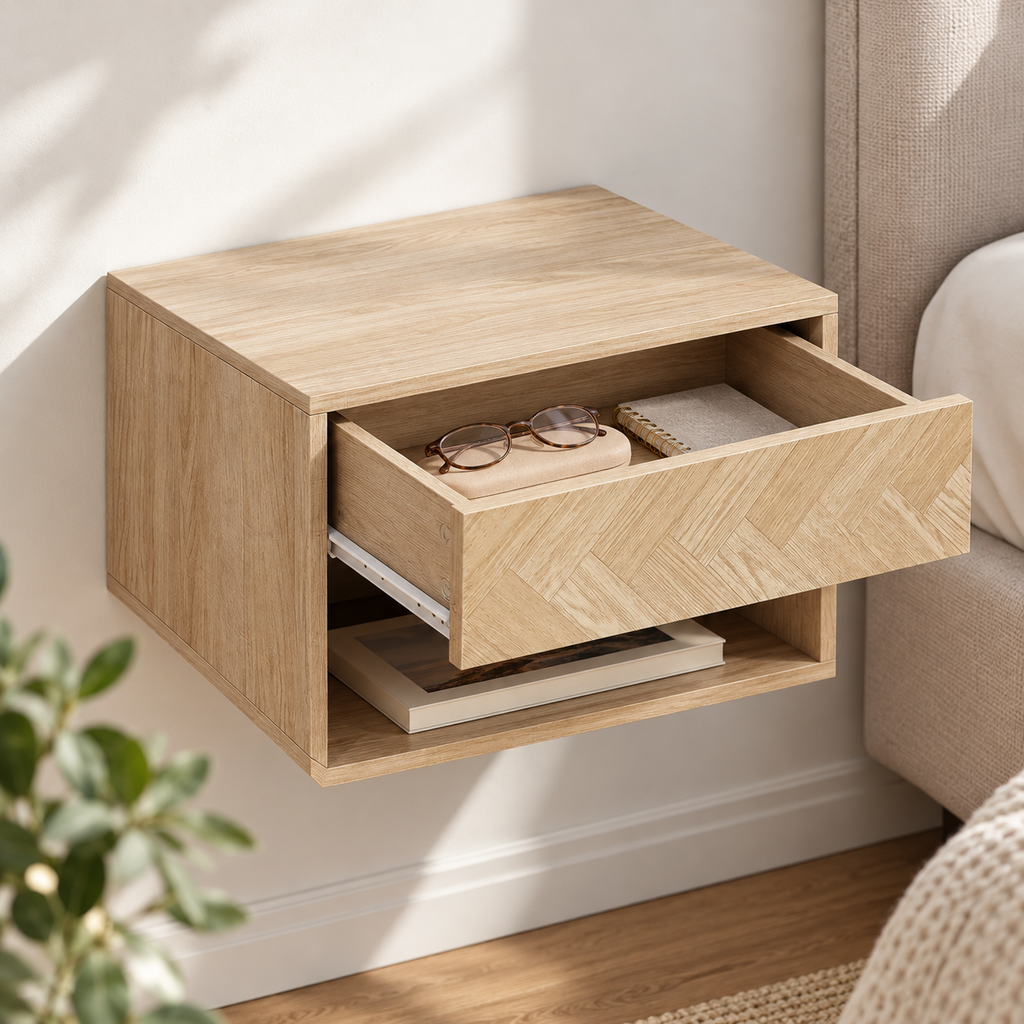 Rangement de petits objets dans le tiroir supérieur.