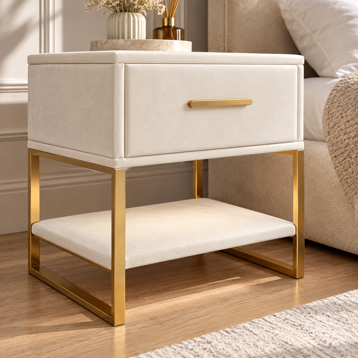 Détail de la niche et du piètement doré du Style B