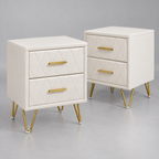 Lot de 2 tables de chevet Style C sur fond argenté