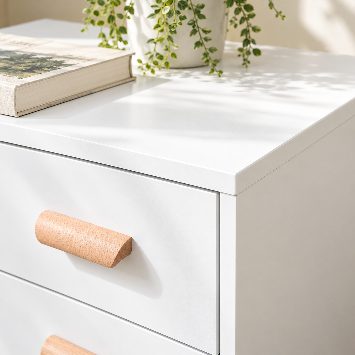Détail du plateau blanc et de sa bordure