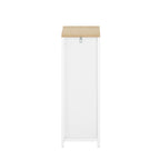Table de chevet étroite blanche à 2 tiroirs, largeur 20 cm