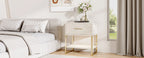 Lot de 2 tables de chevet blanches avec pieds dorés