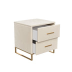 Lot de 2 tables de chevet blanches avec pieds dorés