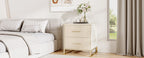 Lot de 2 tables de chevet blanches avec pieds dorés