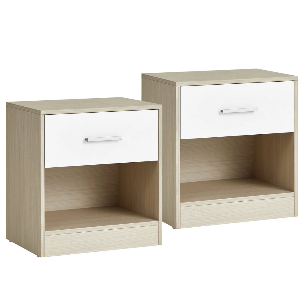 Lot de 2 tables de chevet avec tiroir et niche