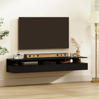 Lot de 2 tables de chevet suspendues noires avec tiroir