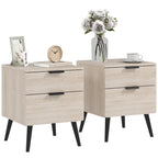 Lot de 2 tables de chevet effet chêne à 2 tiroirs