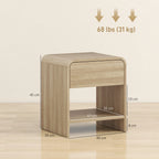 Lot de 2 tables de chevet effet bois avec tiroir et niche