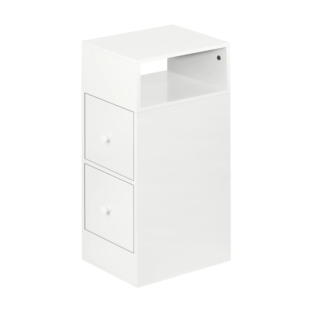 Lot de 2 tables de chevet étroites à 2 tiroirs, largeur 25 cm
