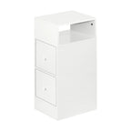 Lot de 2 tables de chevet étroites à 2 tiroirs, largeur 25 cm