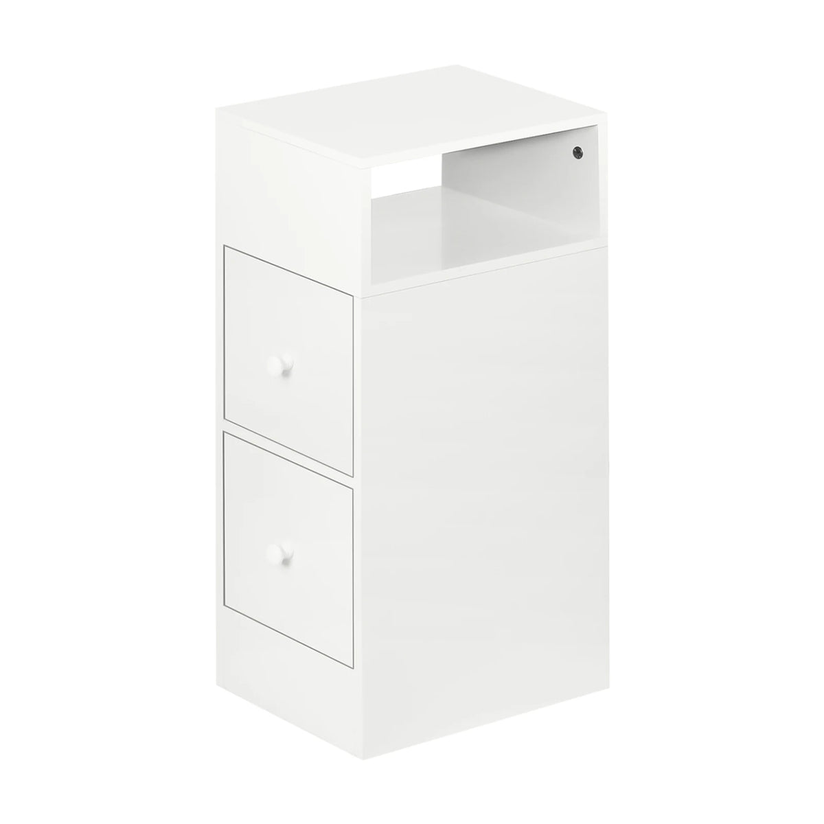 Lot de 2 tables de chevet étroites à 2 tiroirs, largeur 25 cm