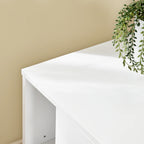 Table de chevet blanche à 3 tiroirs et 2 niches