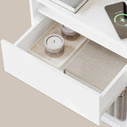 Table de chevet LED avec tiroir, prises et USB