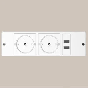 Table de chevet LED avec tiroir, prises et USB