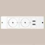Table de chevet LED avec tiroir, prises et USB