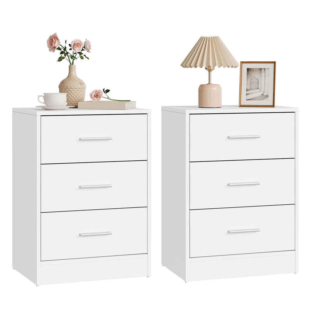 Lot de 2 tables de chevet à 3 tiroirs