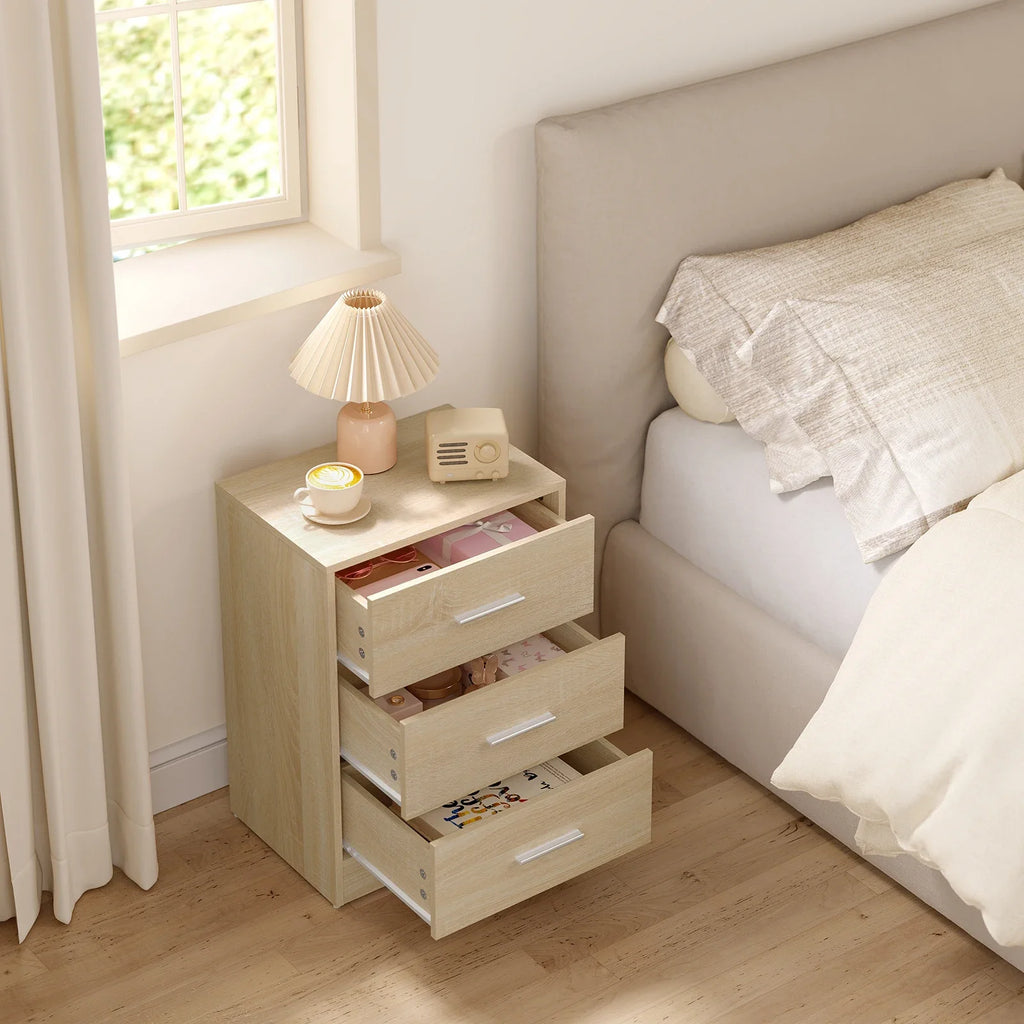 Lot de 2 tables de chevet à 3 tiroirs