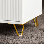 Table de chevet 3 tiroirs avec pieds dorés – 63 cm