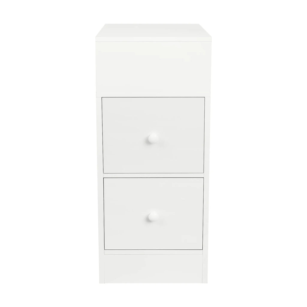 Lot de 2 tables de chevet étroites à 2 tiroirs, largeur 25 cm
