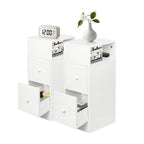 Lot de 2 tables de chevet étroites à 2 tiroirs, largeur 25 cm