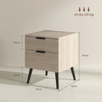 Lot de 2 tables de chevet effet chêne à 2 tiroirs