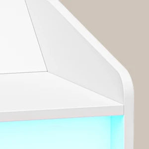 Table de chevet LED avec tiroir, prises et USB