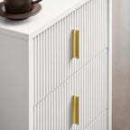 Table de chevet 3 tiroirs avec pieds dorés – 63 cm
