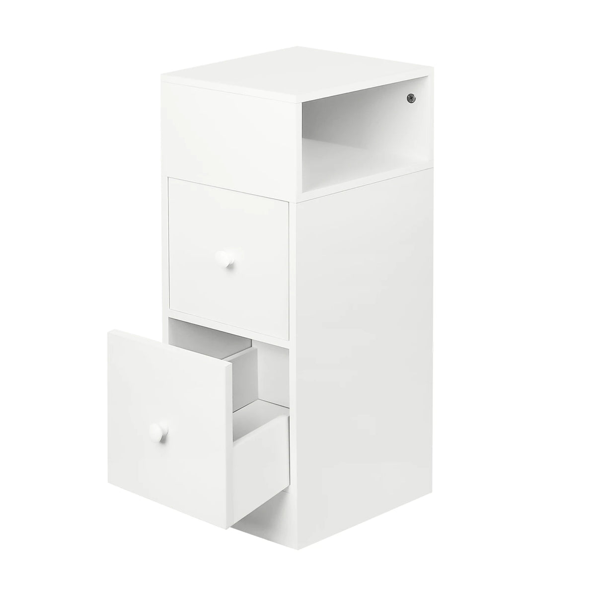 Lot de 2 tables de chevet étroites à 2 tiroirs, largeur 25 cm