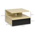 Lot de 2 tables de chevet suspendues effet chêne et noir