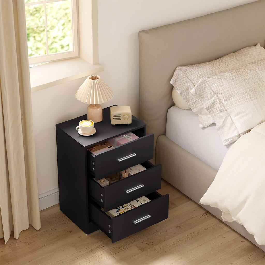 Lot de 2 tables de chevet à 3 tiroirs