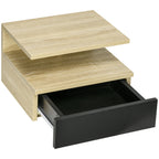 Lot de 2 tables de chevet suspendues effet chêne et noir