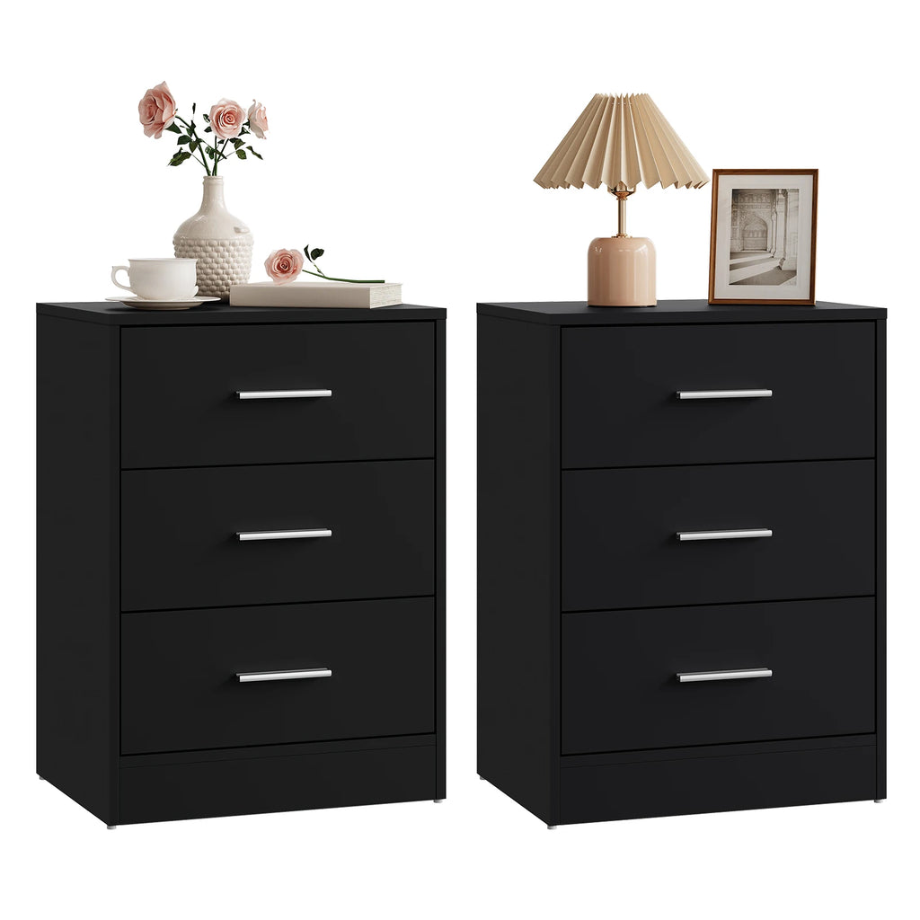 Lot de 2 tables de chevet à 3 tiroirs