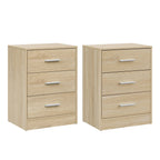 Lot de 2 tables de chevet à 3 tiroirs