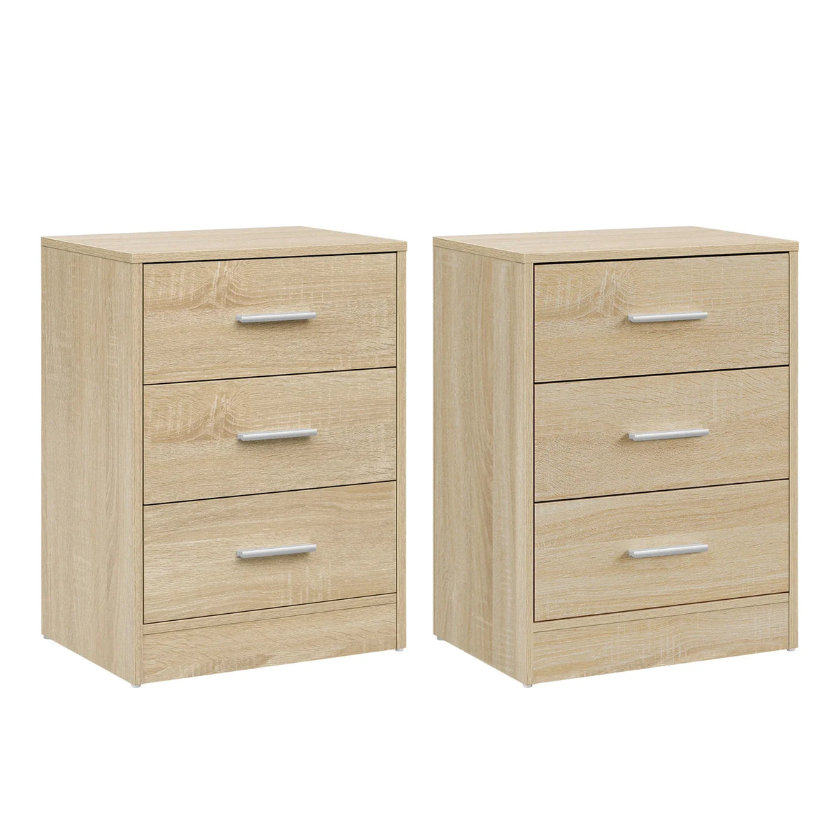 Lot de 2 tables de chevet à 3 tiroirs