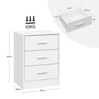 Lot de 2 tables de chevet à 3 tiroirs