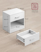 Lot de 2 tables de chevet avec tiroir et niche
