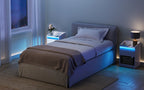 Table de chevet LED avec tiroir, prises et USB