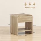 Lot de 2 tables de chevet effet bois avec tiroir et niche